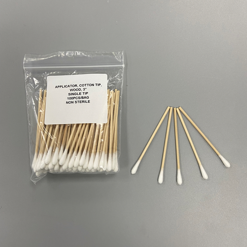 3 بوصة الخشب عصا القطن طرف قضيب غير معقمة